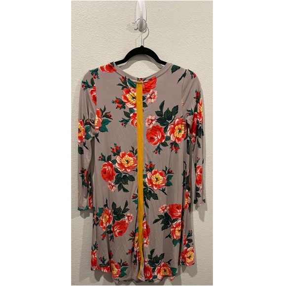 MATILDA JANE Grey Floral Long Sleeved Mini Dress - Picture 5 of 5